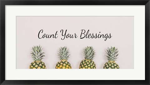 Framed Count Your Blessings Pineapples Print