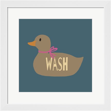 Framed Duck Family Girl Wash Print