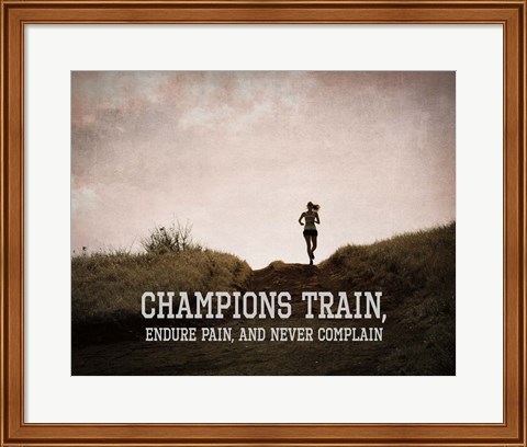 Framed Champions Train Woman Color Print