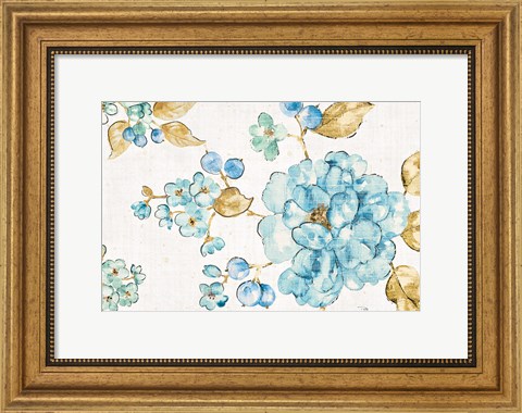Framed Blue Blossom I Print