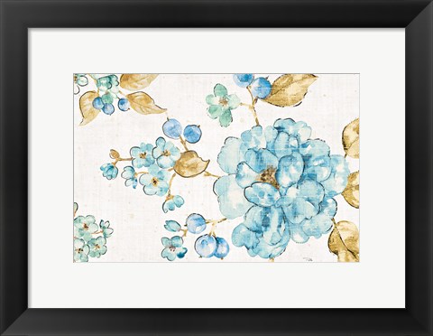 Framed Blue Blossom I Print