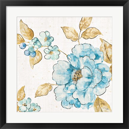 Framed Blue Blossom III Print