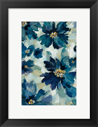 Framed Inky Floral I Print