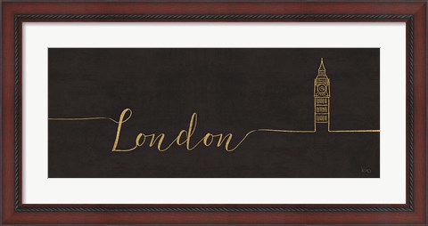 Framed Underlined Cities III Black Print