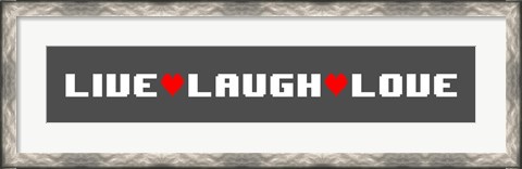 Framed Live Laugh Love -  Gray Panoramic Print