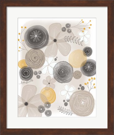 Framed Yellow Floral Print