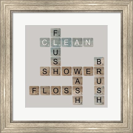 Framed Bathroom Letters Print