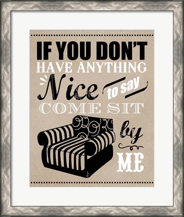 Framed Come Sit by Me Print