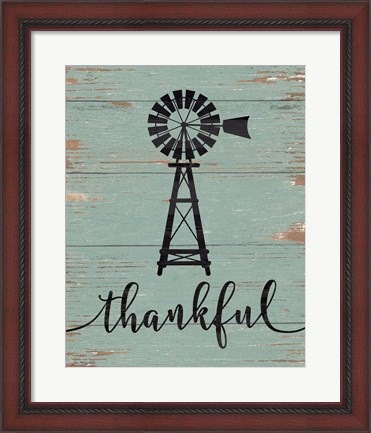 Framed Thankful Windmill Print