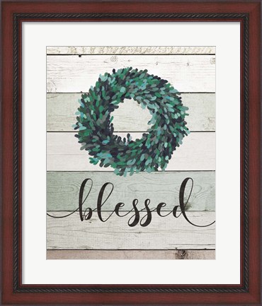 Framed Blessed Wreath II Print