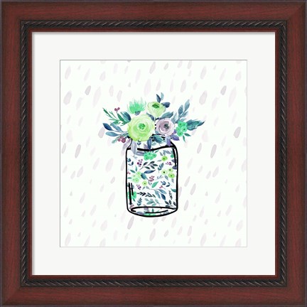 Framed Mason Jar Florals Print