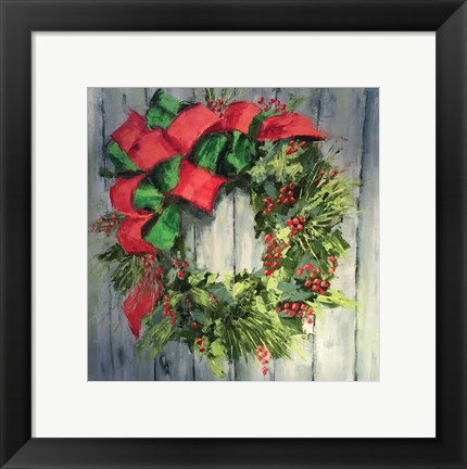 Framed Holiday Wreath Print