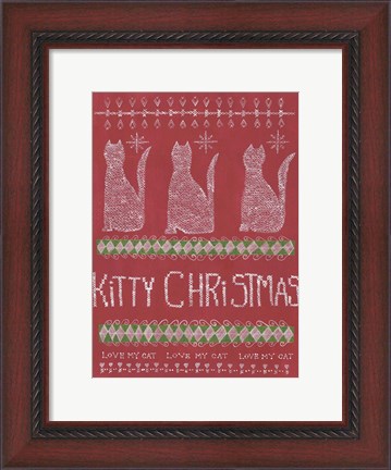Framed Kitty Christmas Print