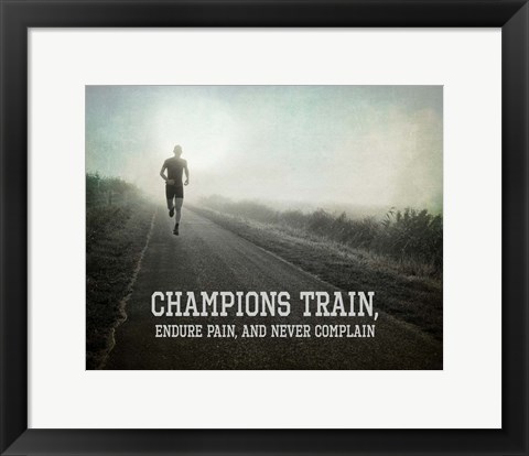 Framed Champions Train Man Black and White Print