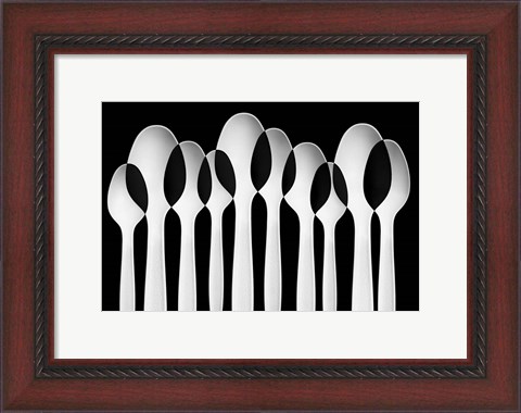 Framed Spoons Abstract:  Forest Print
