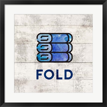 Framed Laundry Sign White Wood Background - Fold Print