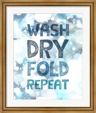 Framed Wash Dry Fold Repeat Bubbles Print