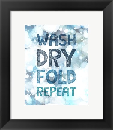 Framed Wash Dry Fold Repeat Bubbles Print