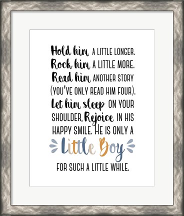 Framed Hold Him A Little Longer Blue Palette Print