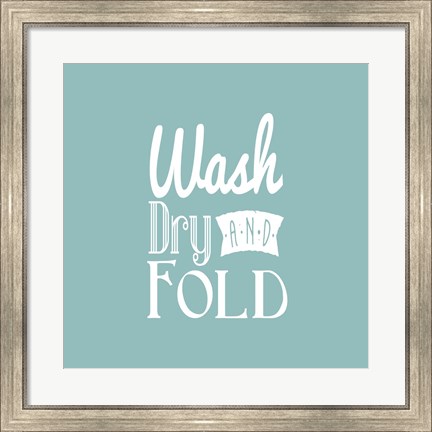 Framed Wash Dry And Fold Blue Background Print
