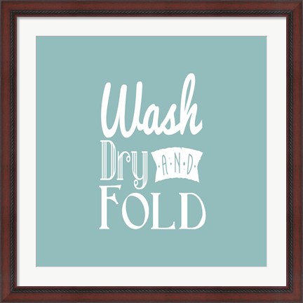 Framed Wash Dry And Fold Blue Background Print
