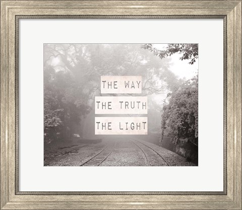 Framed Way The Truth The Light Railroad Tracks Black and White Print