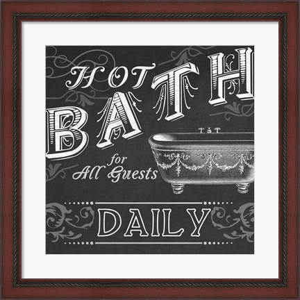 Framed Chalkboard Bath Signs II Print