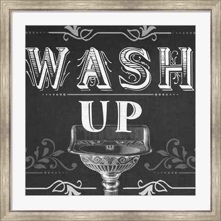 Framed Chalkboard Bath Signs III Print