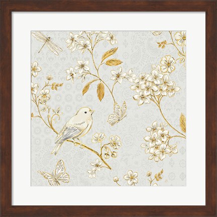 Framed Golden Garden IV Print