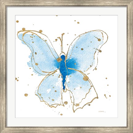 Framed Gilded Butterflies V Print