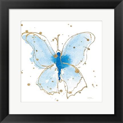 Framed Gilded Butterflies V Print