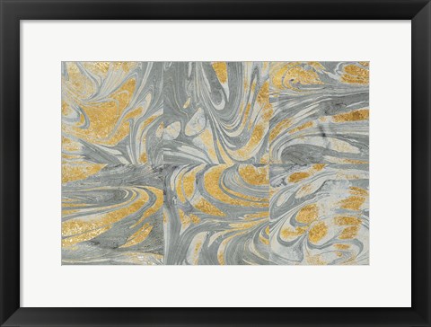 Framed Marbled Abstract Neutral Print