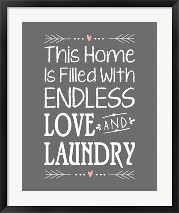 Framed Endless Love and Laundry - Gray Print