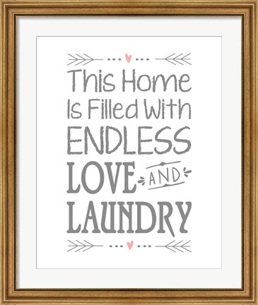 Framed Endless Love and Laundry - White Print