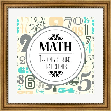 Framed Math The Only Subject That Counts Gray Print