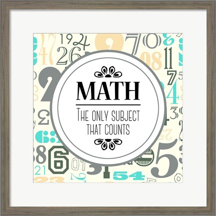 Framed Math The Only Subject That Counts Gray Print