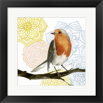 Framed Mandala Bird IV Print
