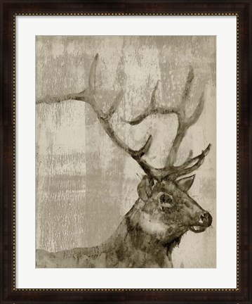 Framed Sepia Elk Print