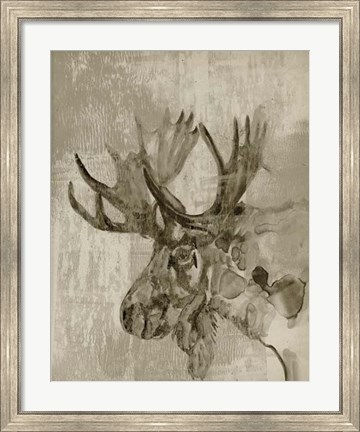 Framed Sepia Moose Print
