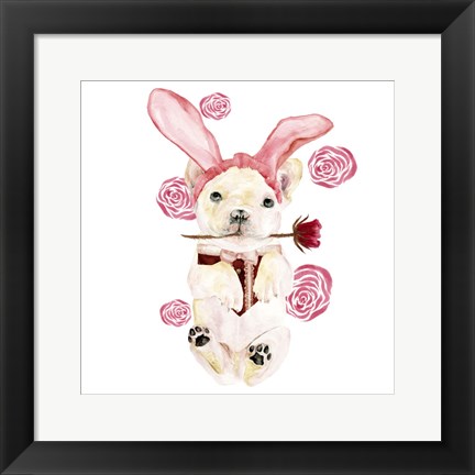 Framed Valentine Puppy I Print
