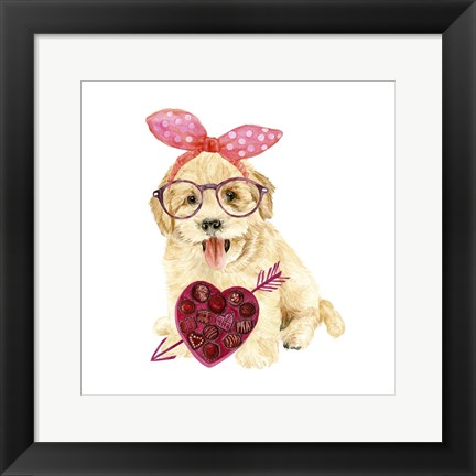 Framed Valentine Puppy IV Print