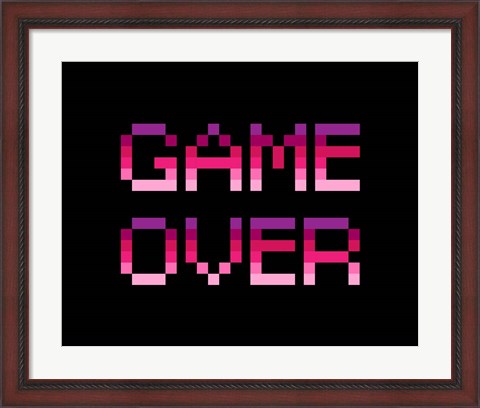 Framed Game Over  - Purple Print