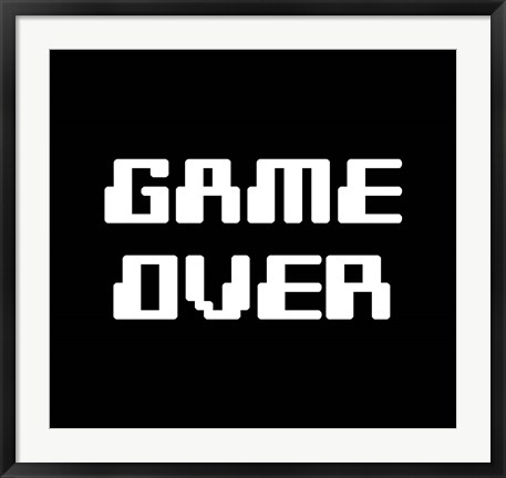 Framed Game Over  - Black Print