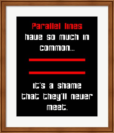 Framed Math Joke  - Black and Red Print