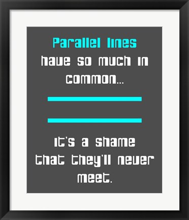 Framed Math Joke  - Gray and Cyan Print