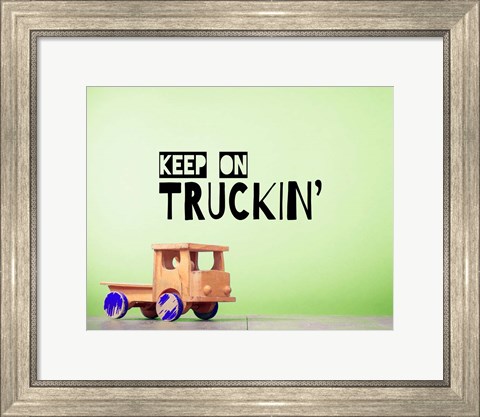 Framed Keep On Truckin&#39; Green Print