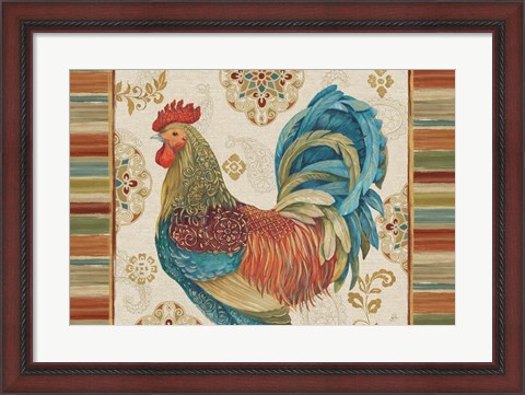 Framed Rooster Rainbow IIA Print