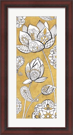 Framed Color my World Lotus II Gold Print