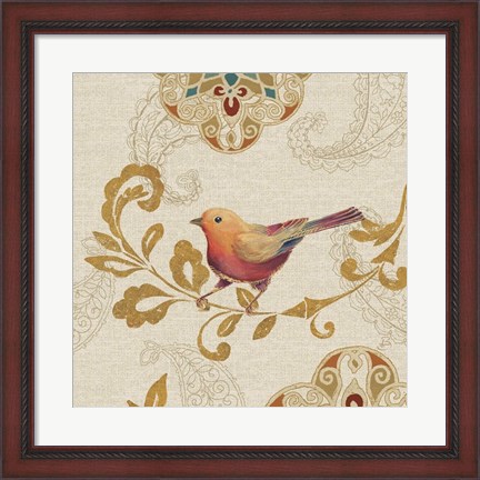 Framed Bird Rainbow Orange Print