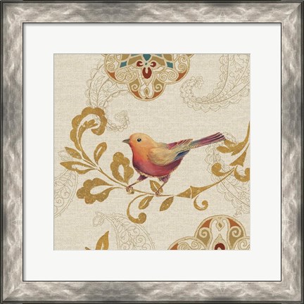 Framed Bird Rainbow Orange Print